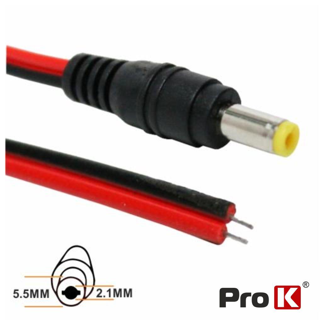 (imagem para) Ficha Alimentação DC Fêmea 5.5x2.1mm C/ Cabo PROK